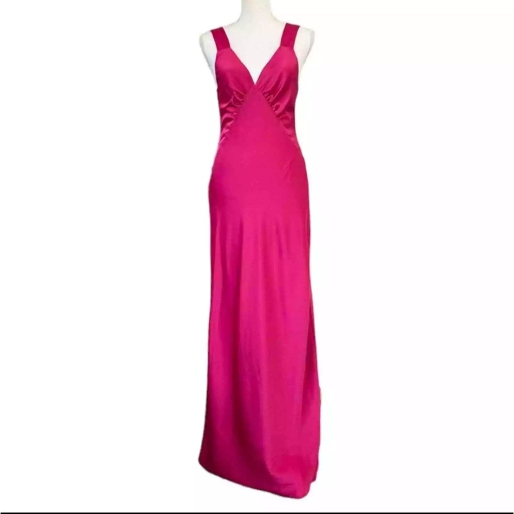 Revolve ‘Giorgia Plunged Midi Dress in hot pink’